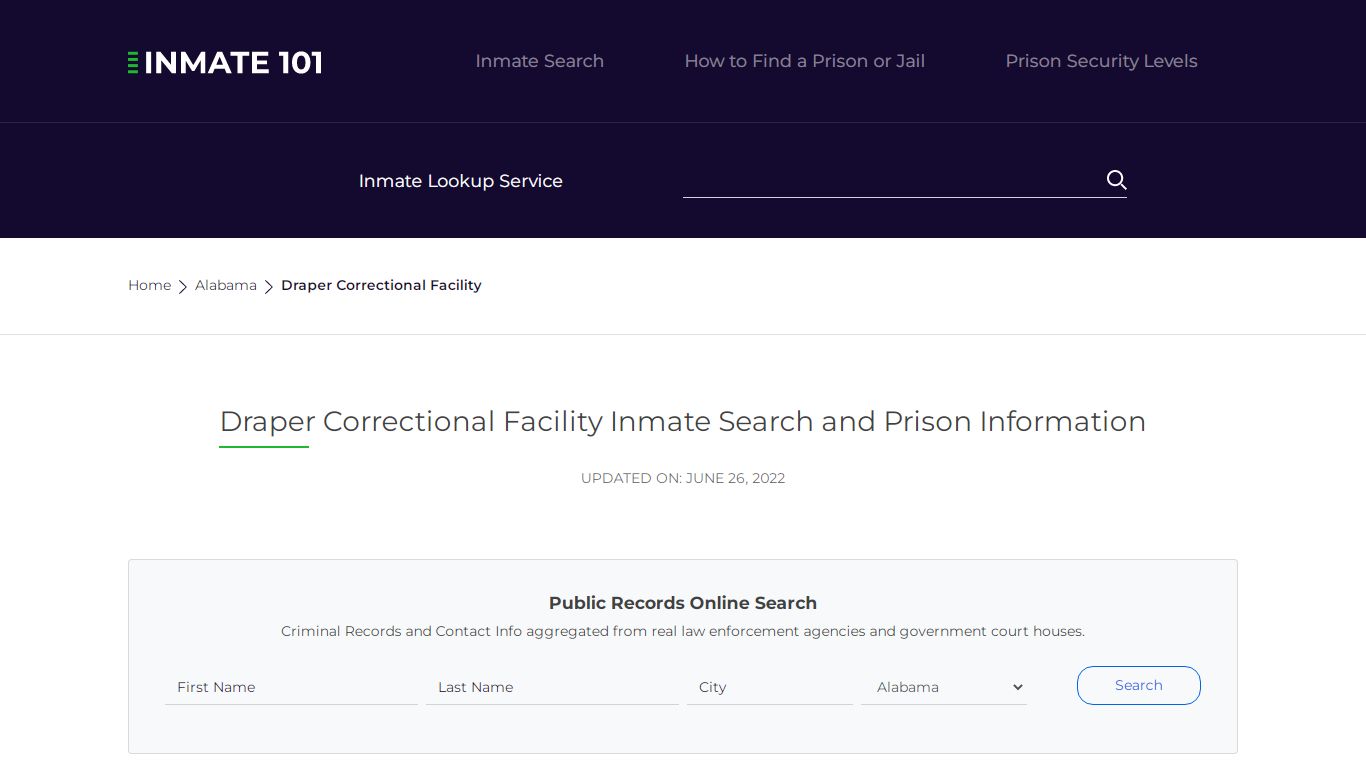 Draper Correctional Facility Inmate Search and Prison ...